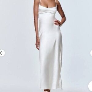 Zara Strapless White Satin Dress